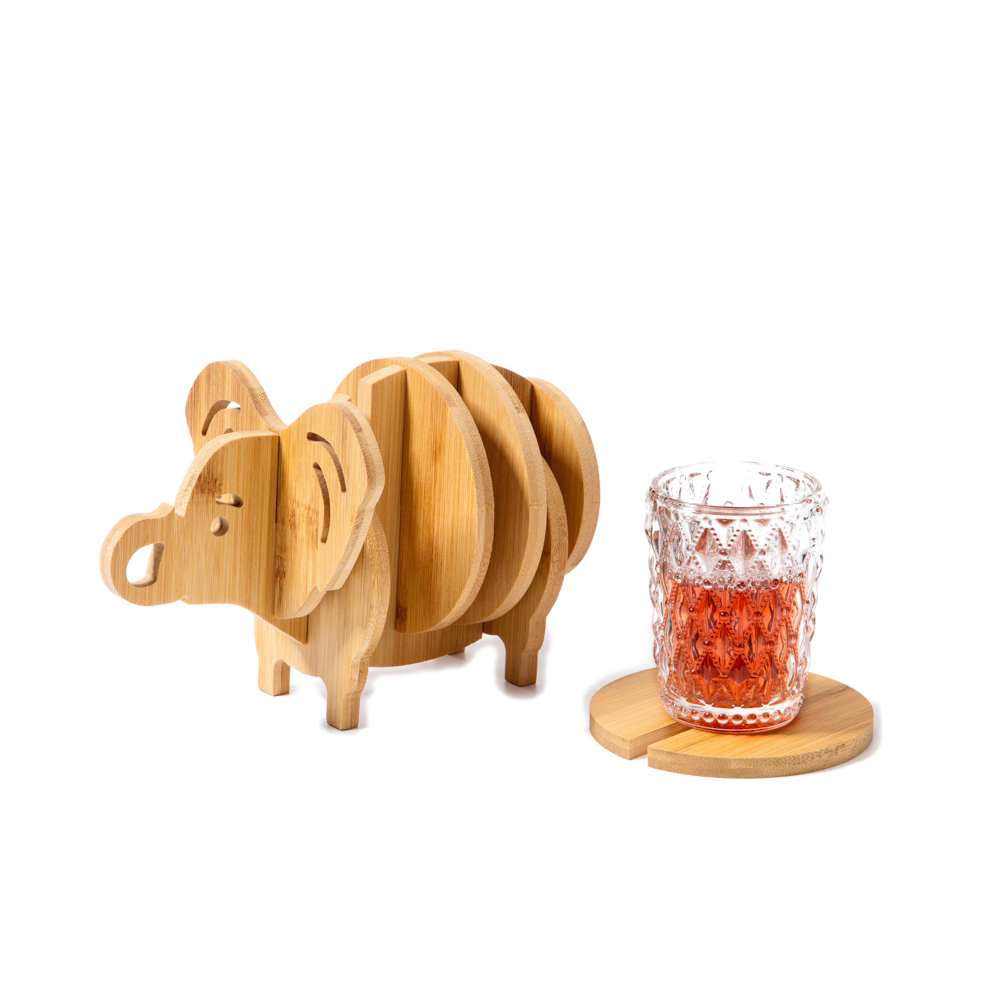 Elephant Shaped Bamboo Coaster and Table Top Decoration 11