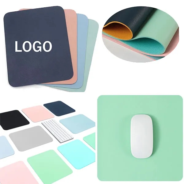 Pure Color Office Leather Non-slip Mouse Pad 4