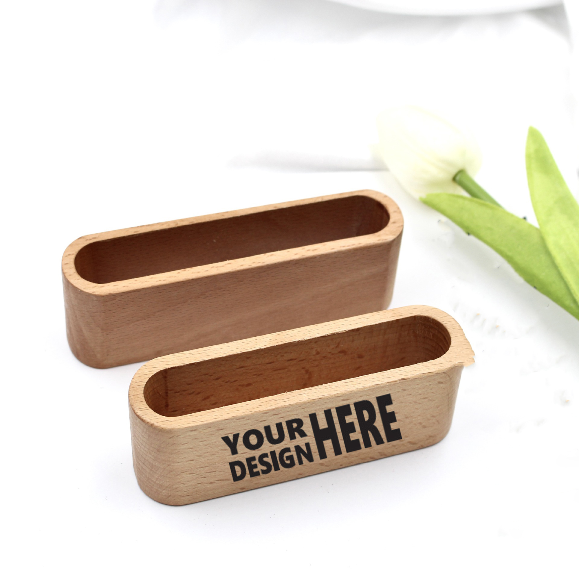 Walnut Wood Business Card Holder Display Box 1