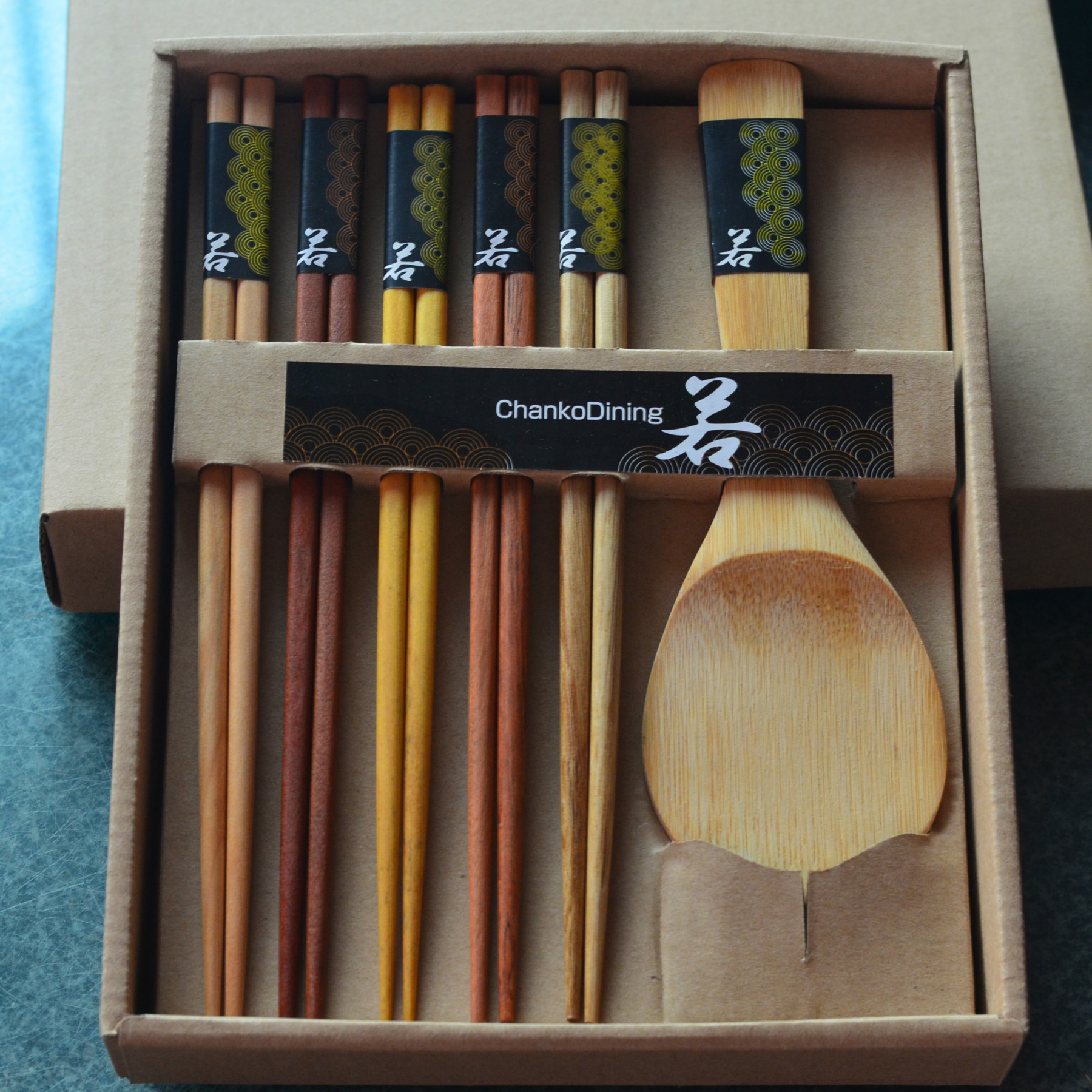Wooden Chopstick And Spoon Set 4