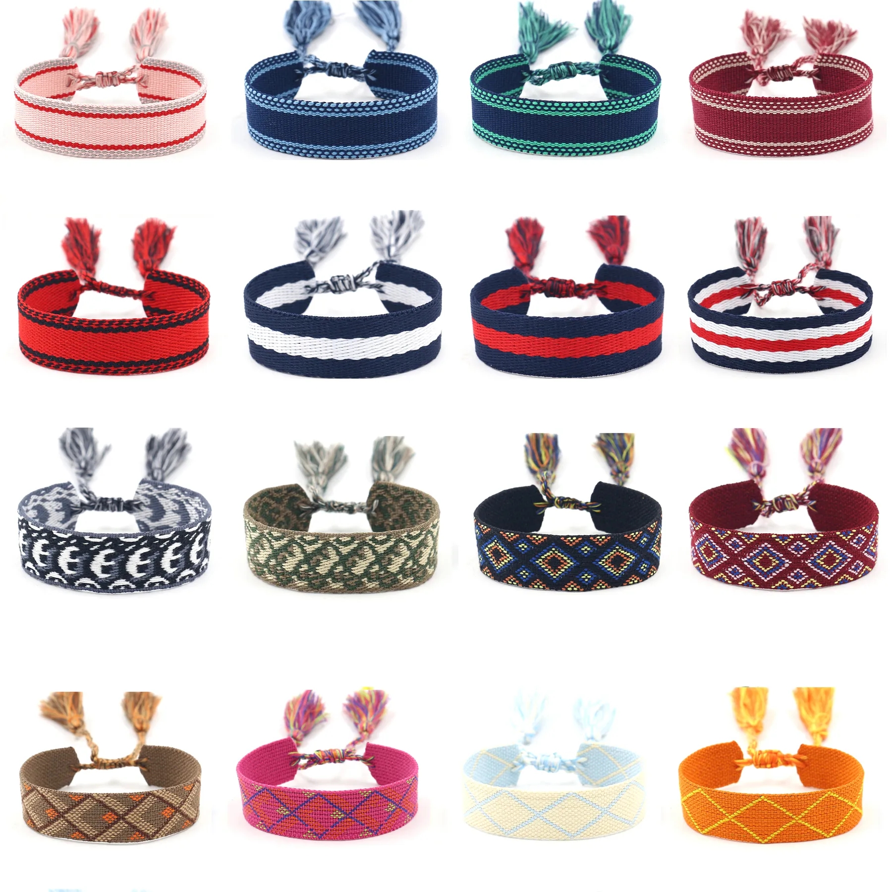 Hand Woven Embroidered Ribbon Bracelet 10