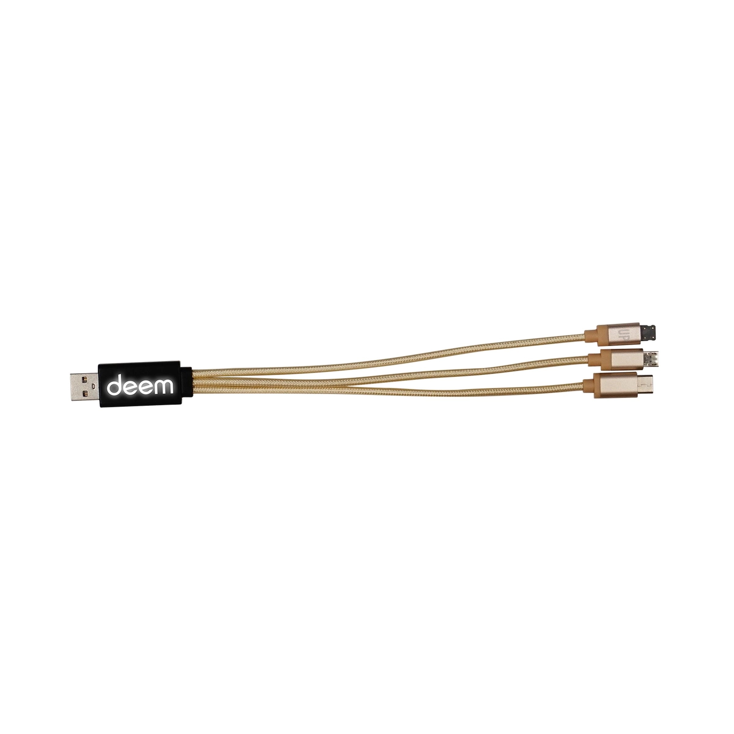 Metallic Light Up Logo Cable with Type C USB 9