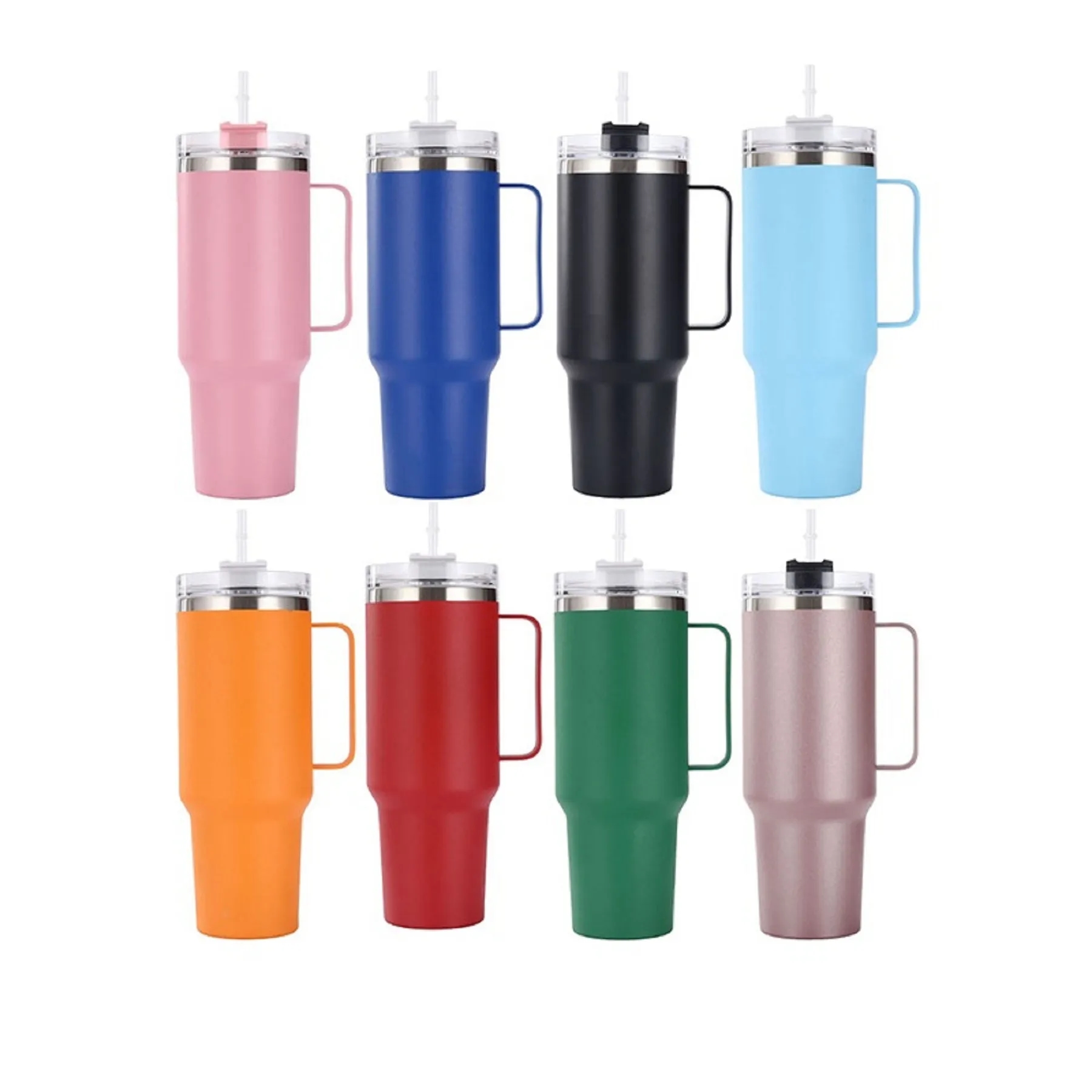 40 Oz. Stainless Steel Insulated Tumbler with Handle & Straw 11