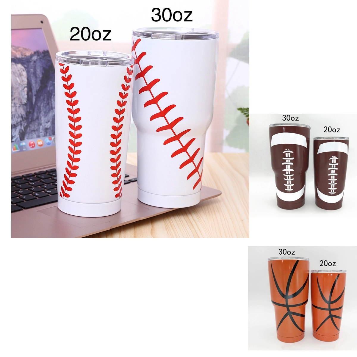 Football Print 20-30Oz Tumbler Ss Vacuum 4