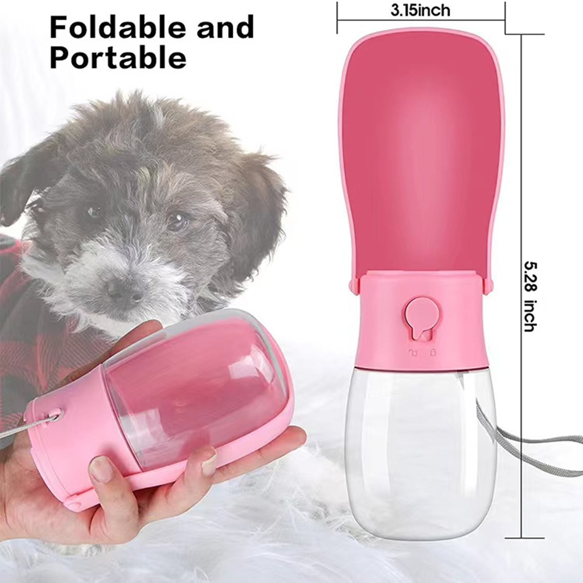 12 Oz Foldable Dog Water Bottle 4