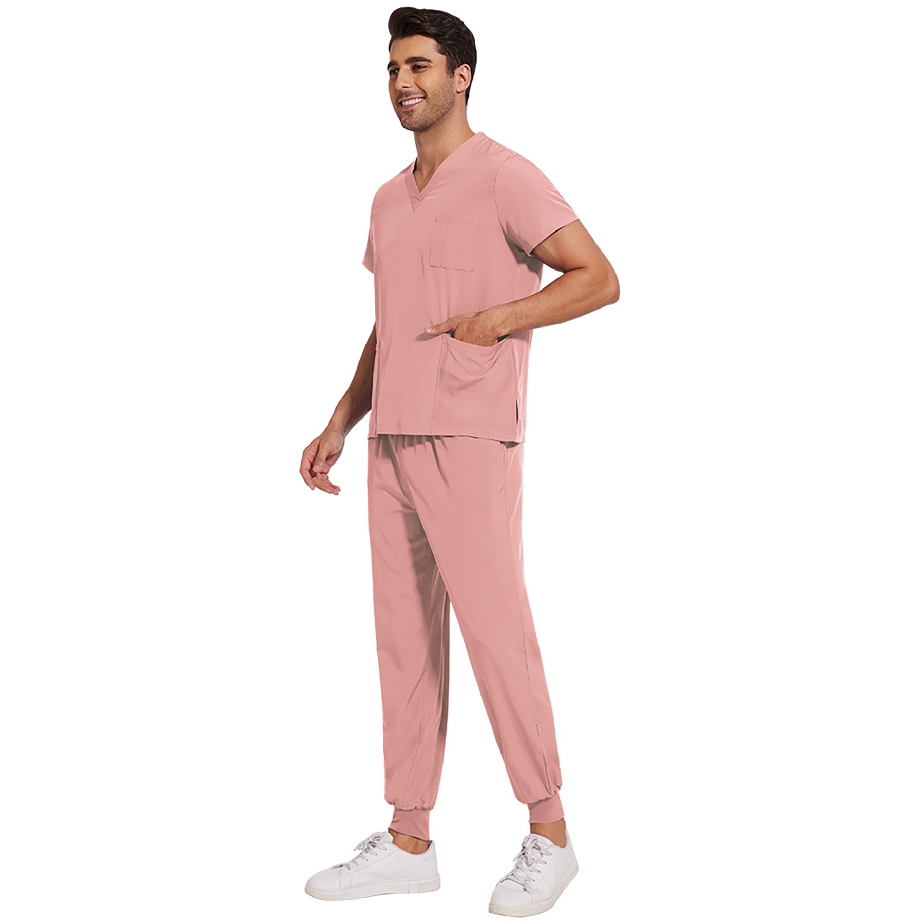 Comfortable V Neck Work Clothes 9
