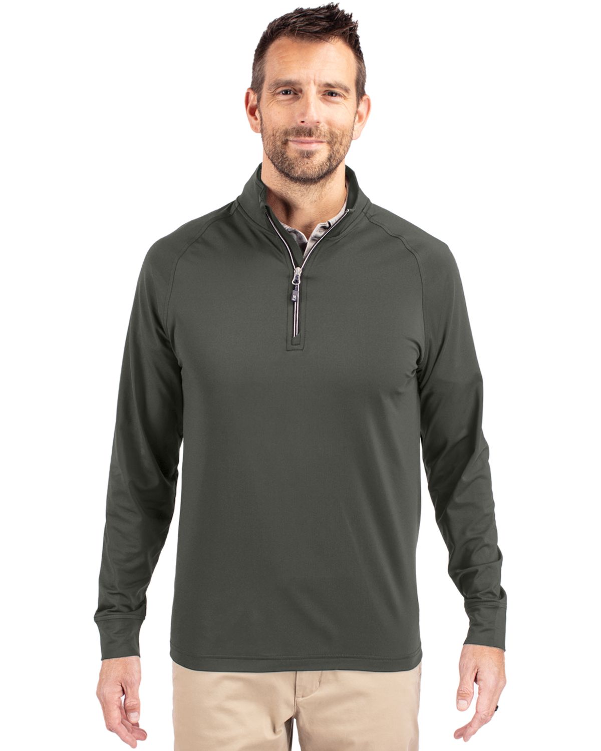 Cutter & Buck Adapt Recycled Soft Knit Stretch  Mens Quarter Zip Pullover 126