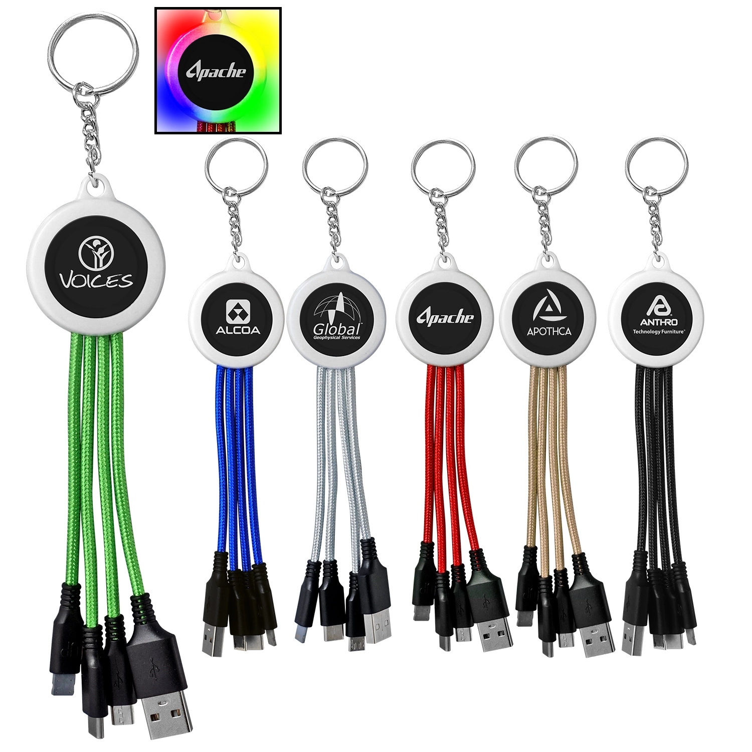 LIGHT UP LOGO KEYCHAIN CABLE