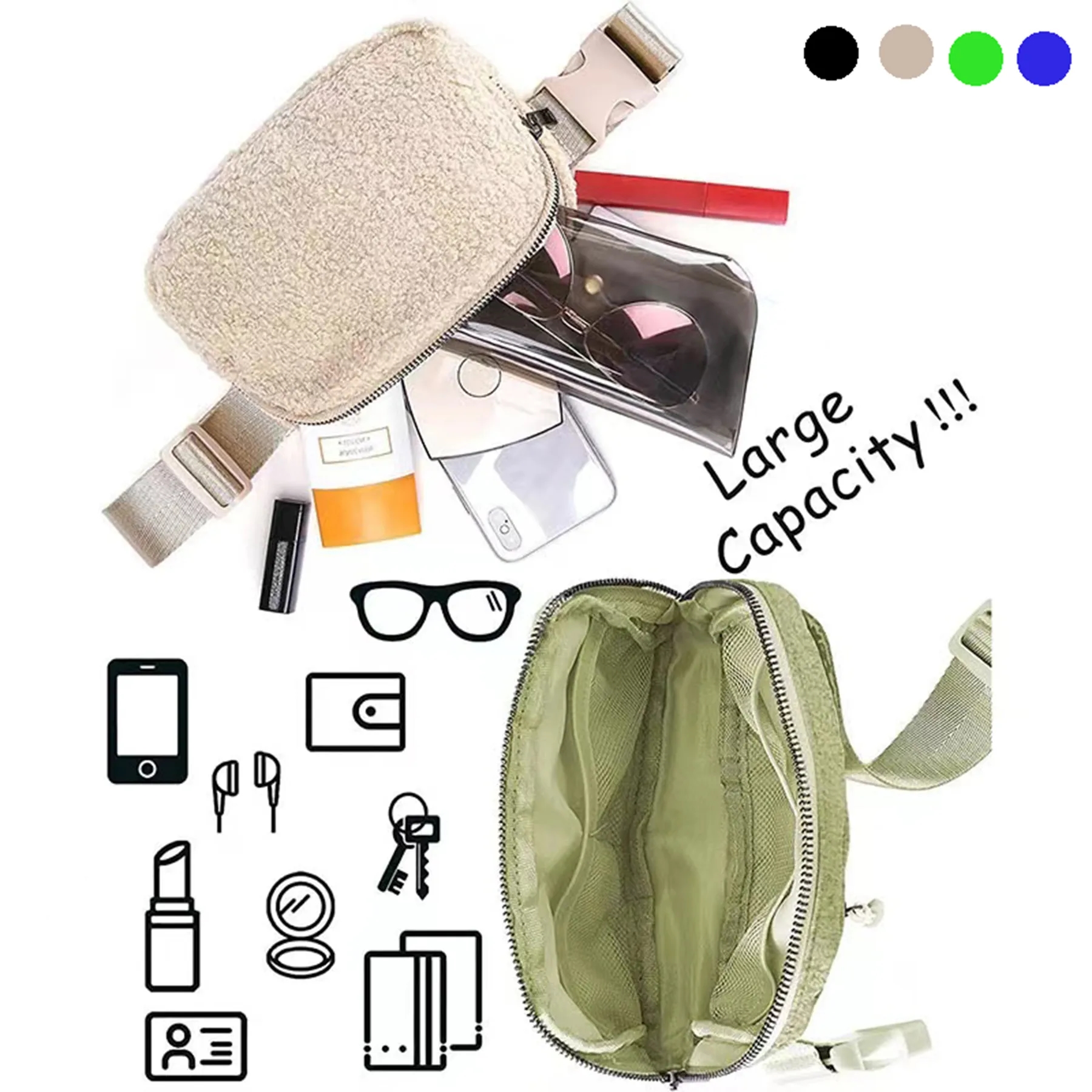 Boutique Fleece Belt Bag 2