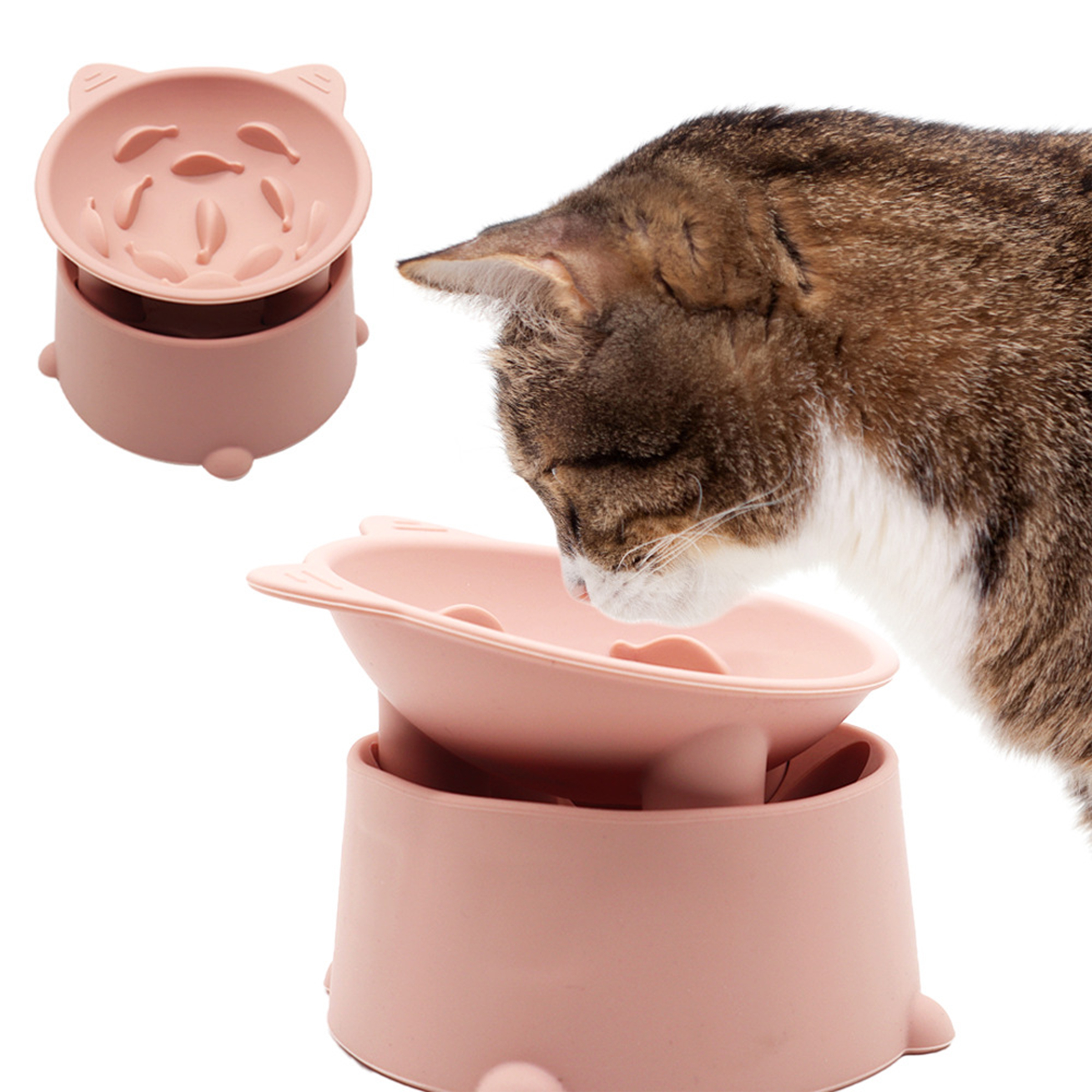 Silicone Adjustable Neck Protection Slow Eating Bowl 4