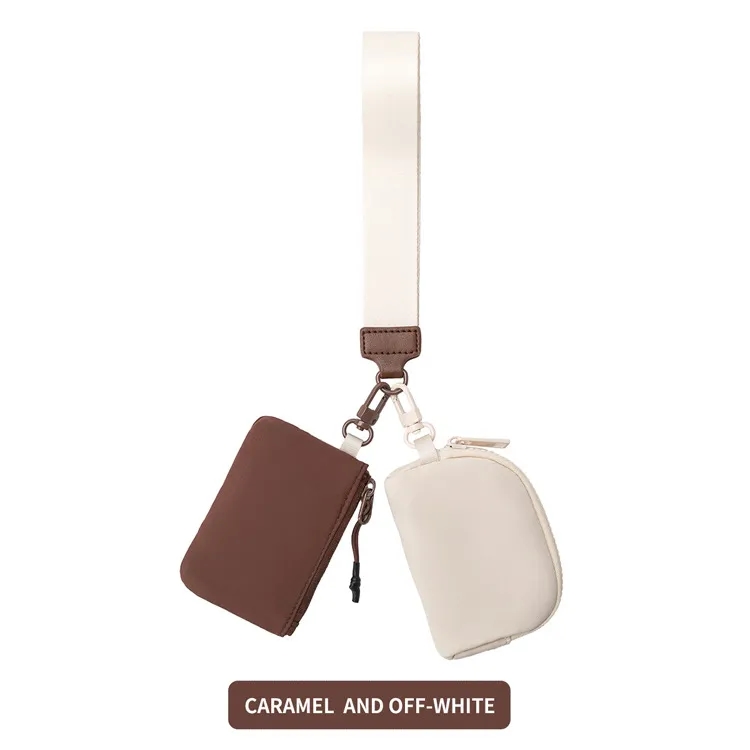 Double Pocket Coin Purse Nylon Customizable Wrist Wristlet 7