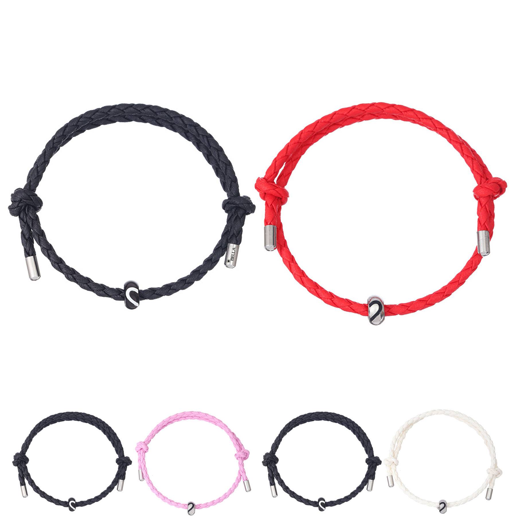 PU woven leather couple bracelet 5
