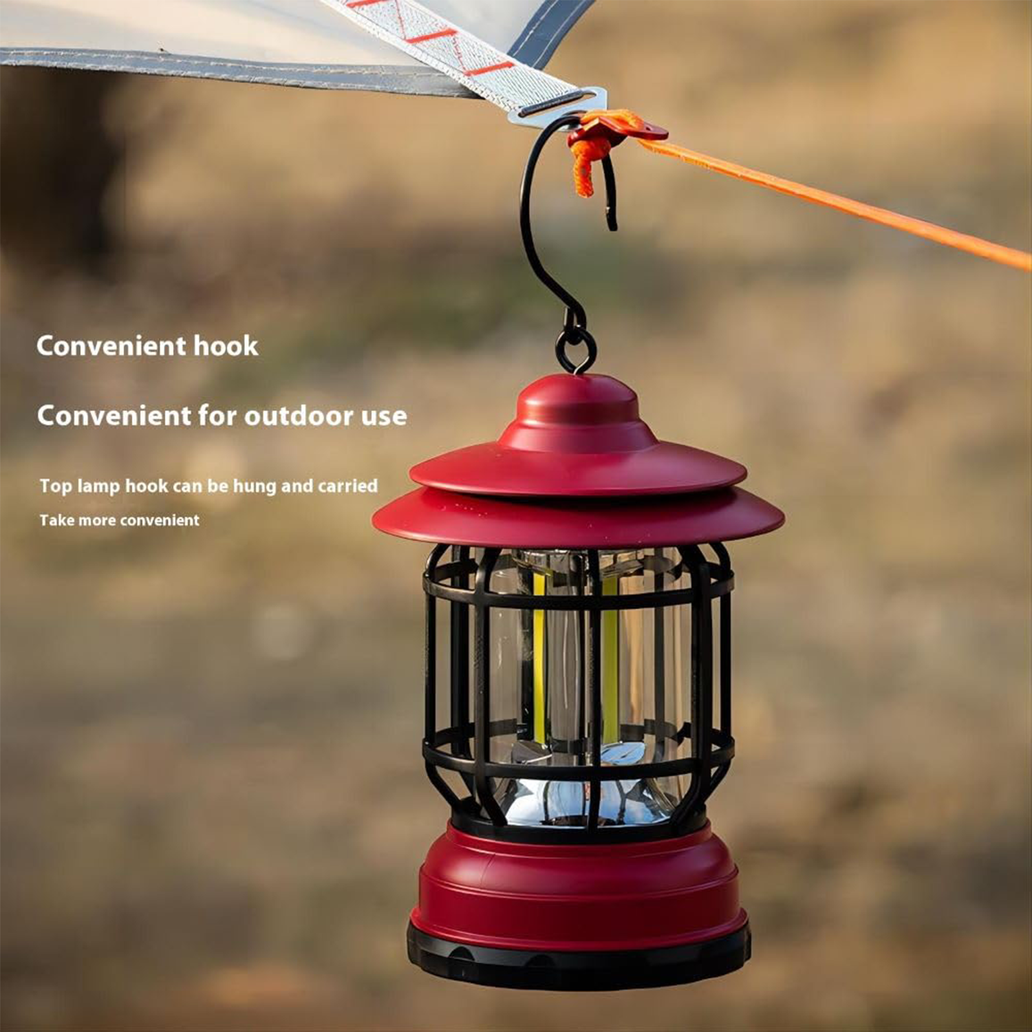 USB Portable Outdoor Camping Tent Vintage Ambience Light 8