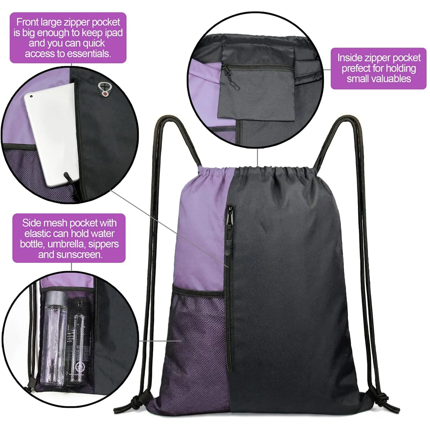 Sports Drawstring Backpack Bag 2