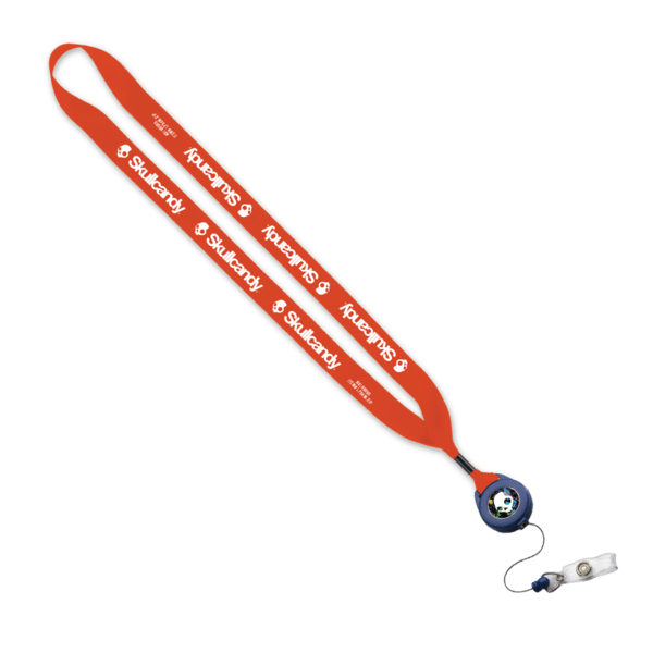 3/4" Polyester Lanyard with Metal Crimp & Retractable Badge Reel 407