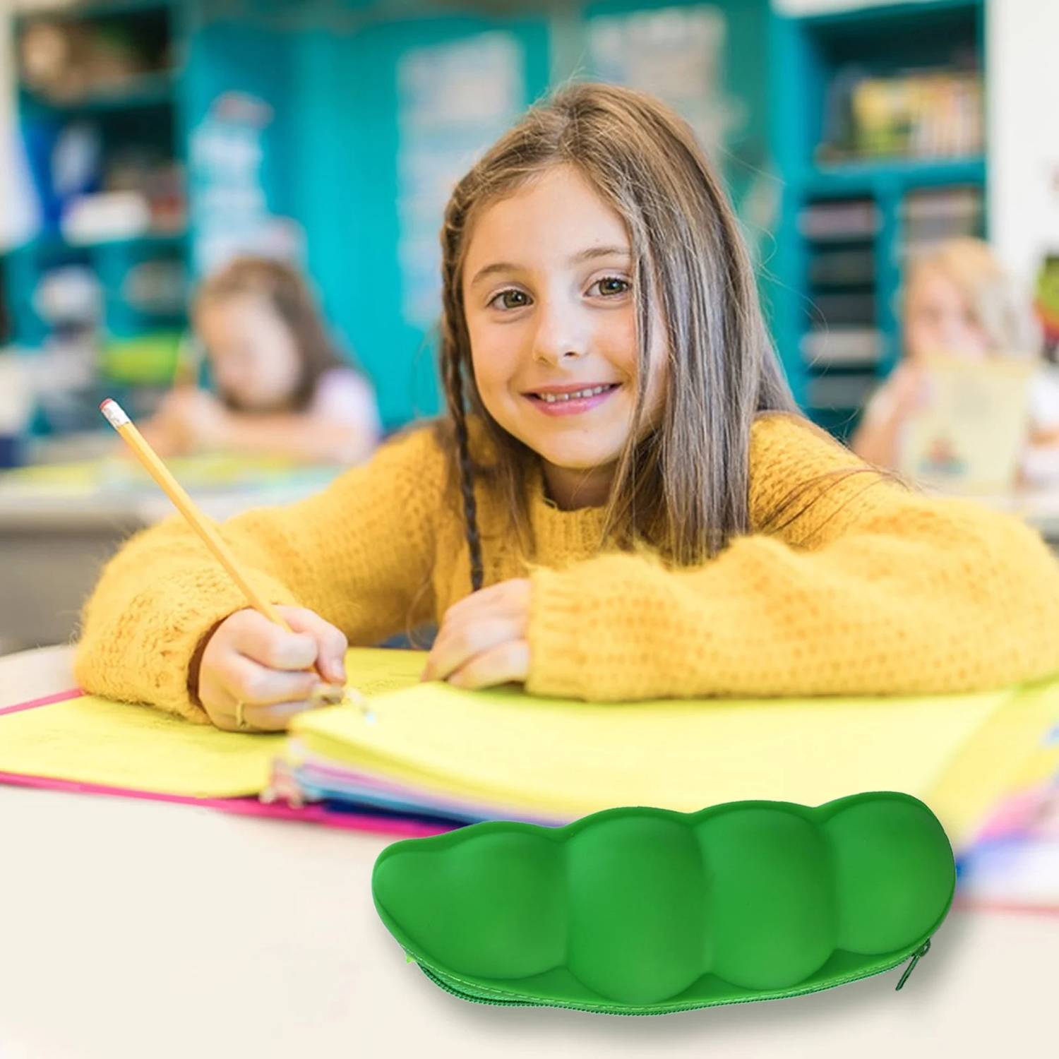 Creative Students Silicone Pea Pod Pencil Pouch 5