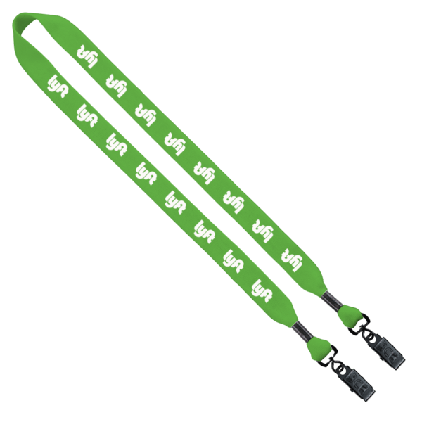 3/4" Cotton Double Bulldog Clip Lanyard 16