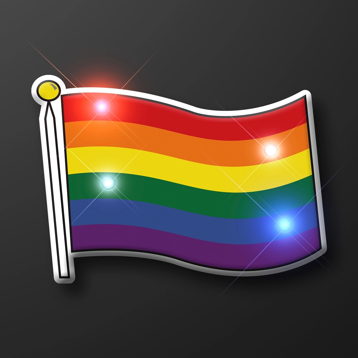 Light Up Rainbow Pride Flag Pins 5