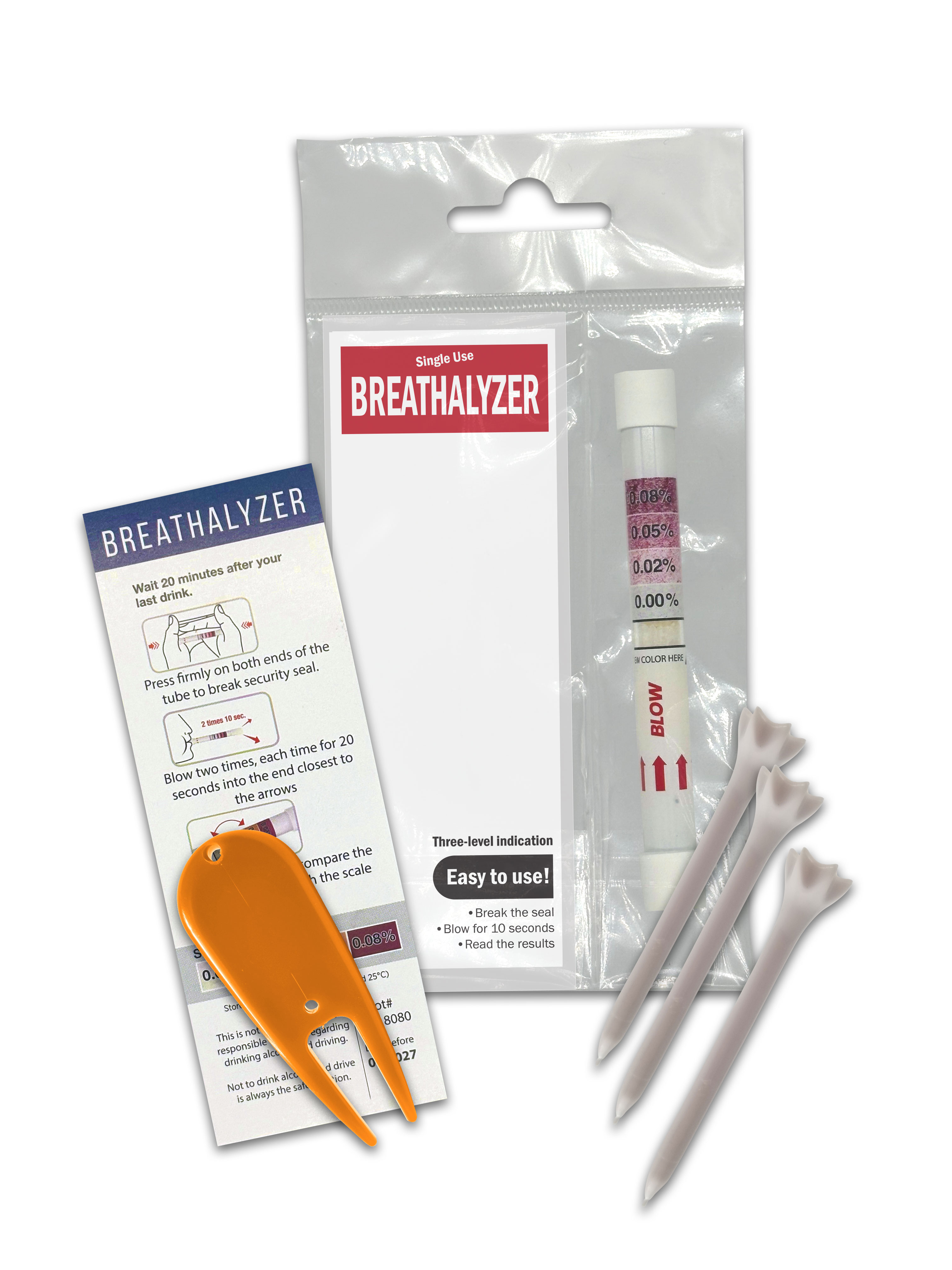 Golfers Single-Use Breathalyzer with Custom Printed Insert 5