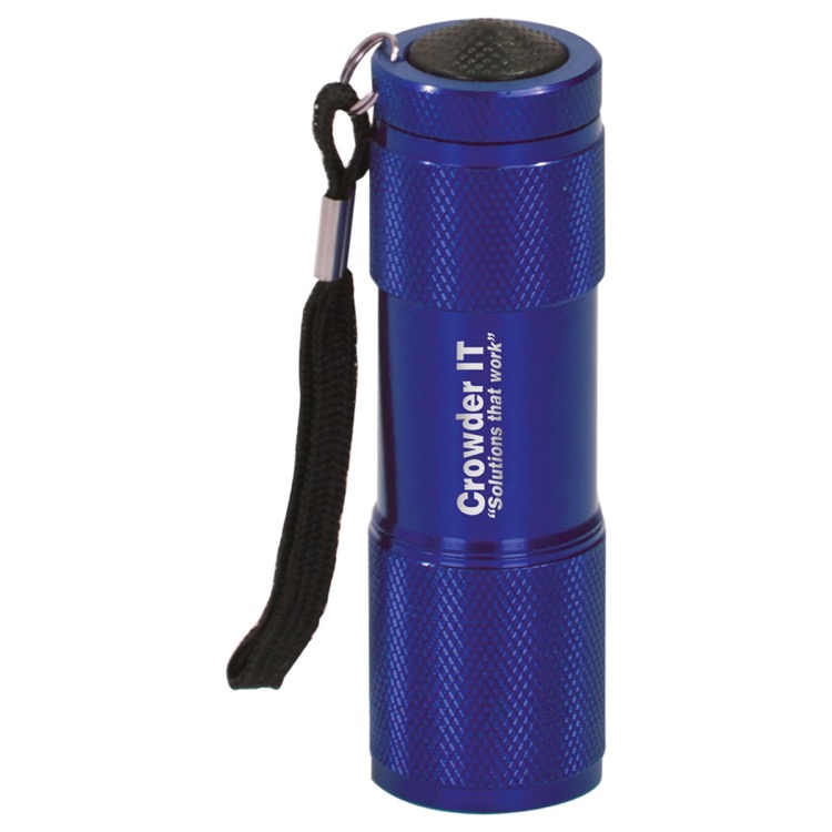 3 3/8" Blue 9-LED Flashlight with Strap 1