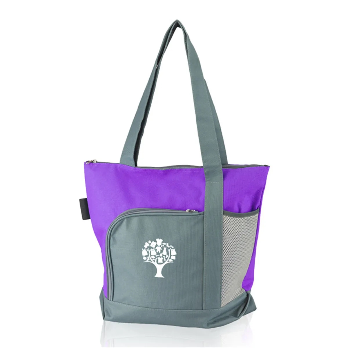 Polyester Canvas Zipper Tote, custom tote bag with logo imprint 6