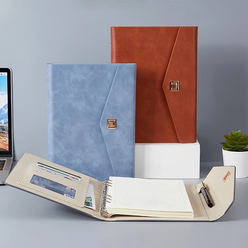 PU Leather A5 Business Travel Journal Binder Notebook 4