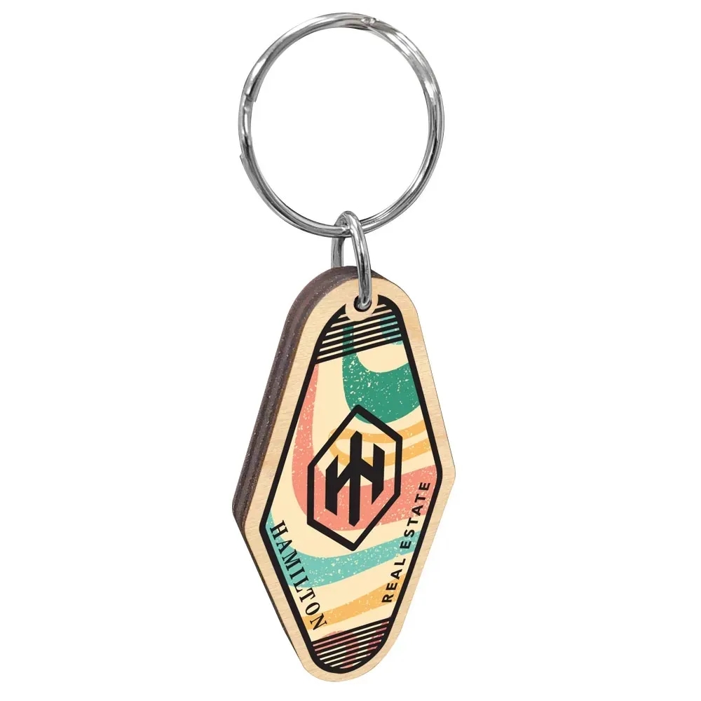 Vintage Birch Motel Keychain Hotel Key Tag 1