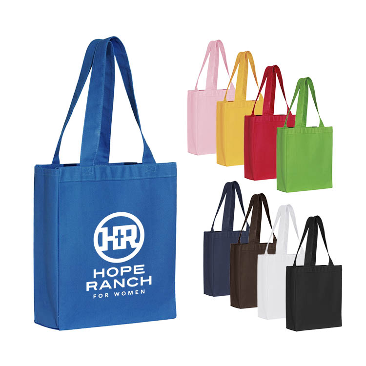 12 Oz. COTTON CANVAS BOOK TOTE BAG w/ GUSSET_R934EBT 2