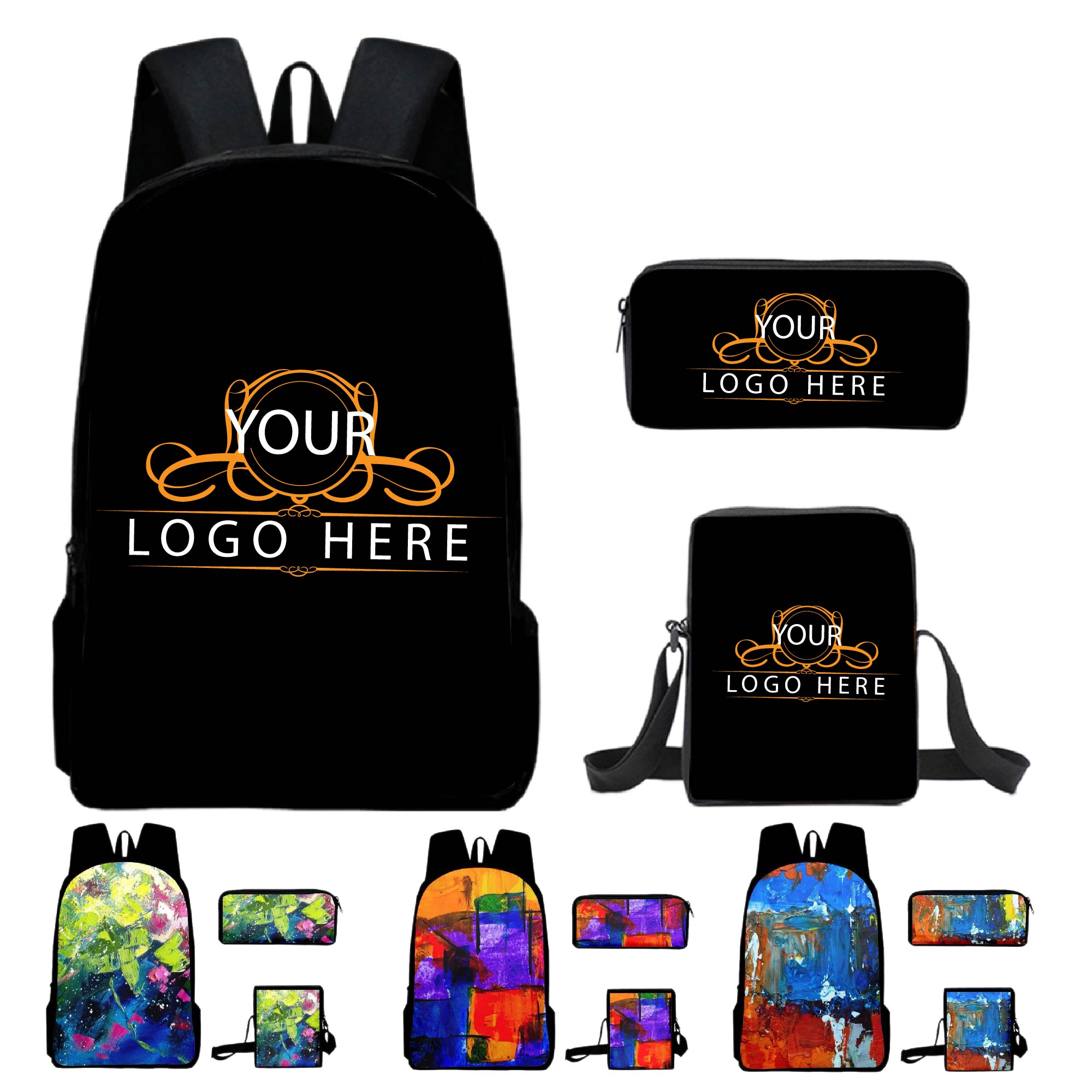 Full Color School Backpacks Set 1