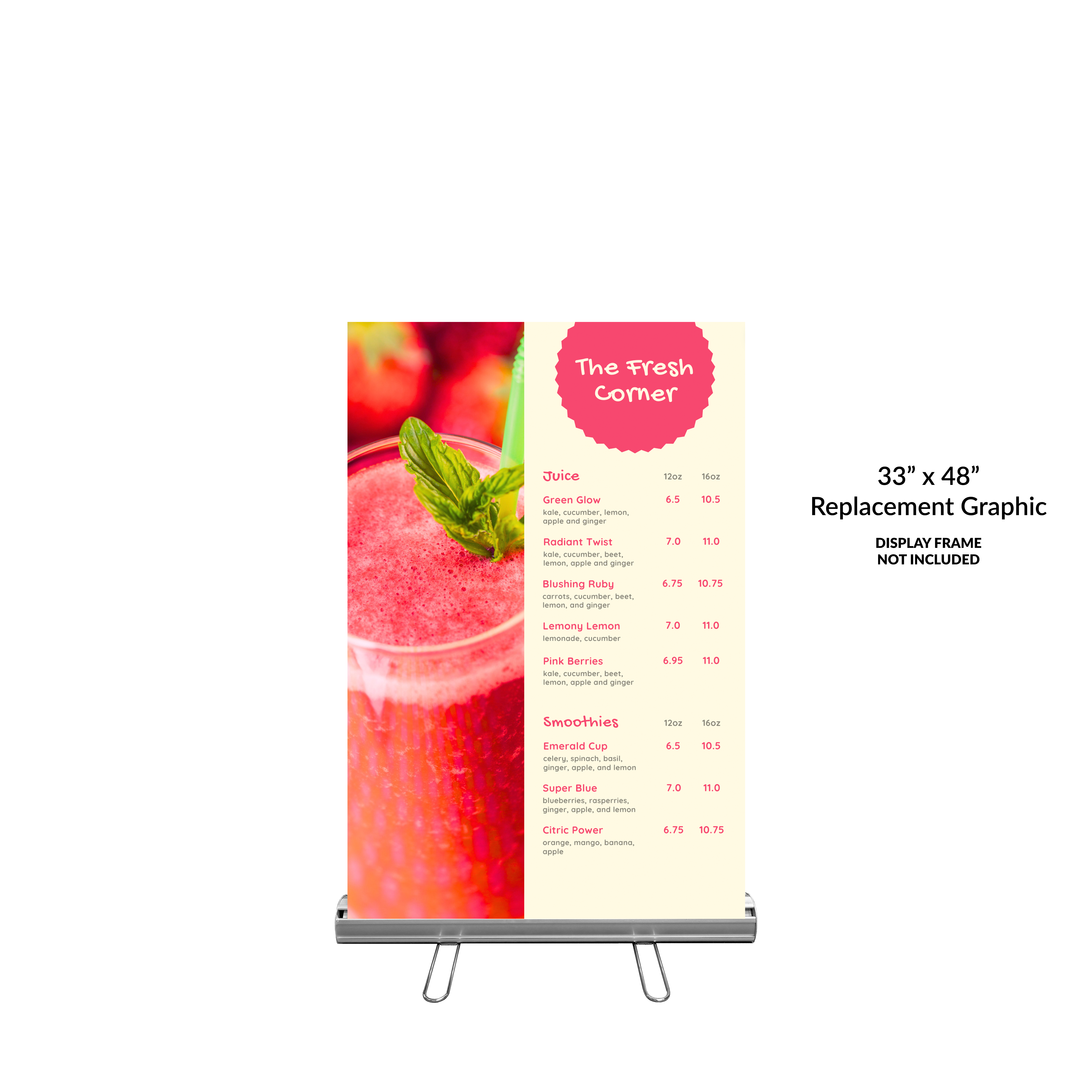 33"W x 48"H Replacement Graphic (Retractable Display)