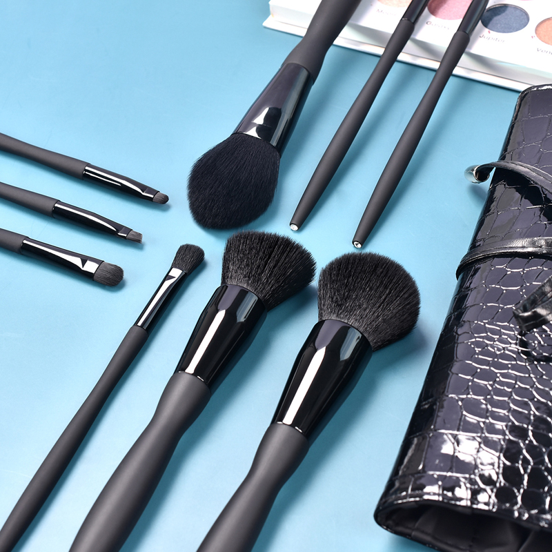 9pcs Diamond Black Makeup Brushes Set w/Bind PU Bag 6