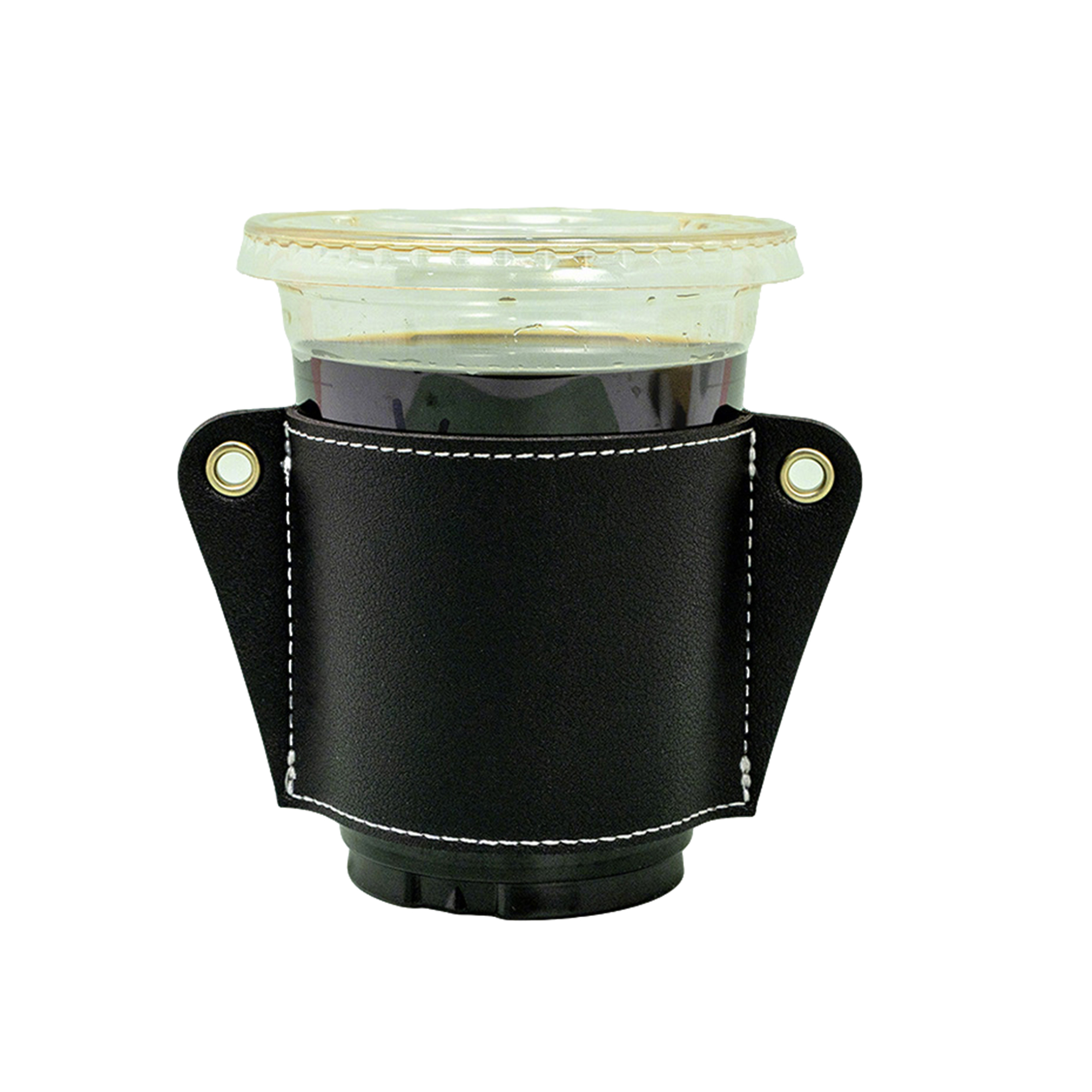PU Leather Portable Cup Holder 3.15" Top Diameter x 2.95" Bottom Diameter x 2.83" Height 2