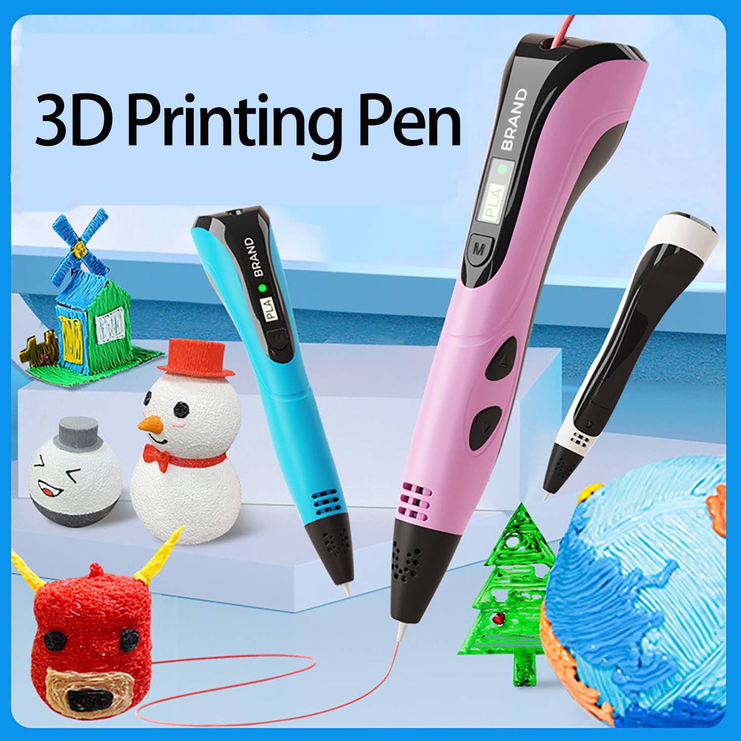 Rechargeable 3D Printing Pen W/ Lcd Display 7