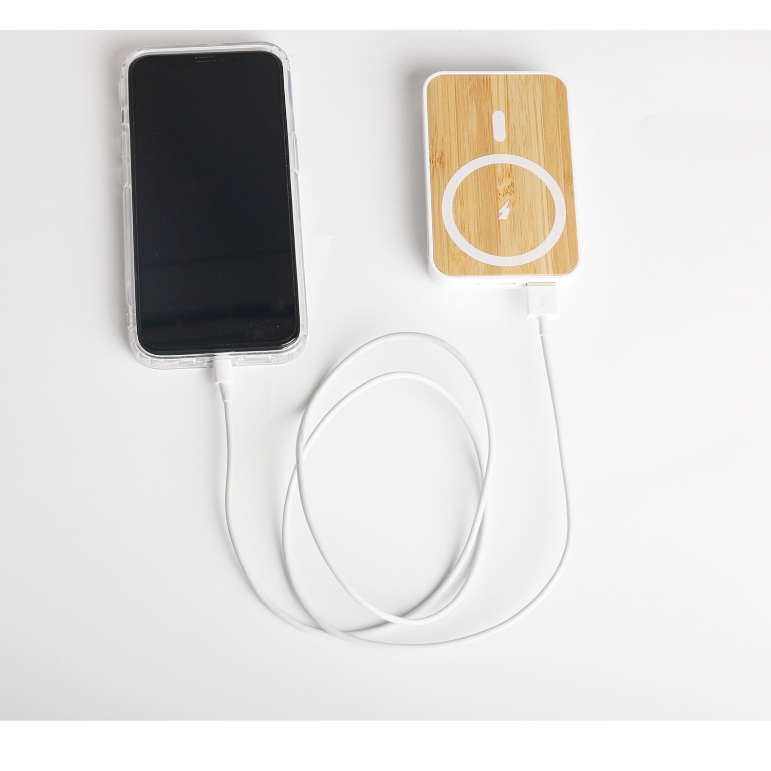 Bamboo USB Wireless Magnetic Charging Power Bank 5