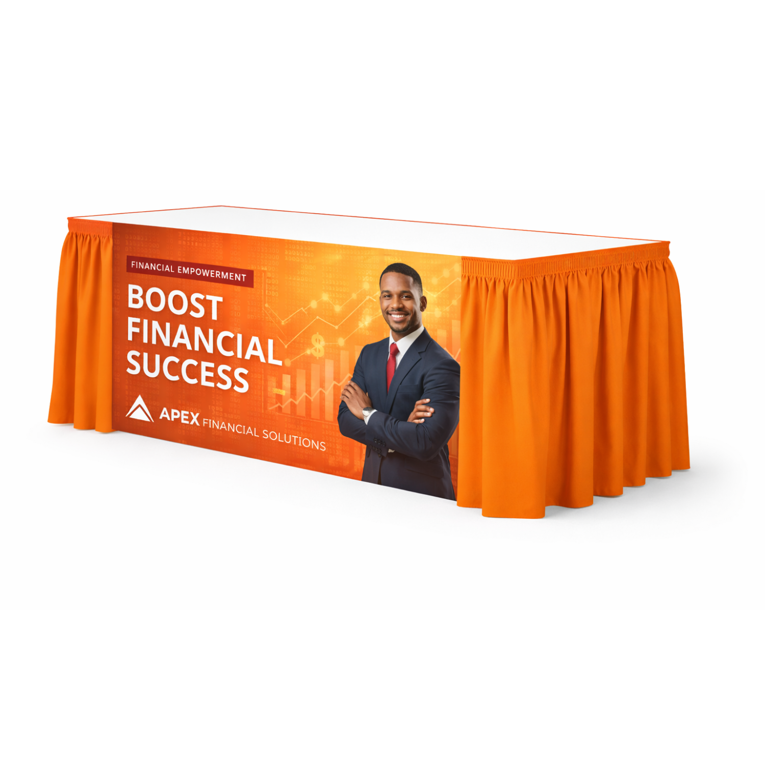 17' Shirred Table Skirt, Front Panel Print 62