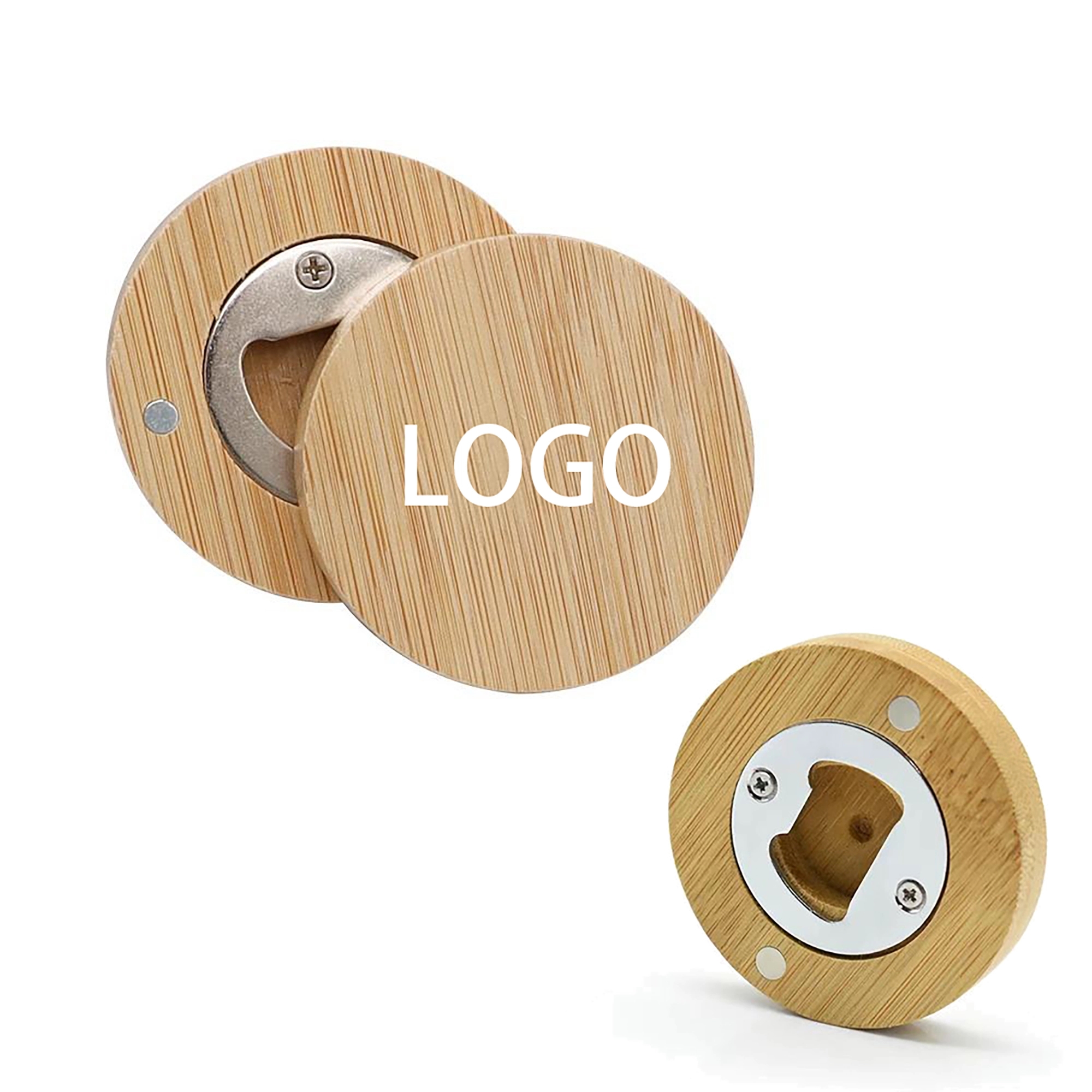 Bamboo Bottle Opener Fridge Magnet 1