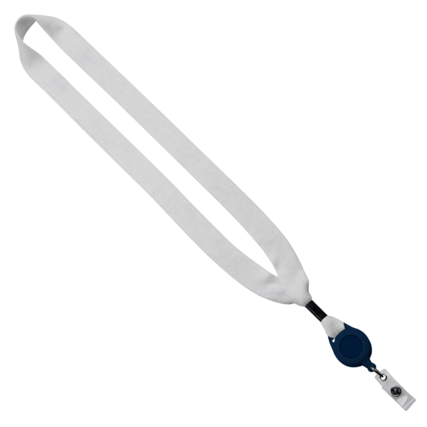 3/4" Cotton Lanyard with Metal Crimp & Retractable Badge Reel 156