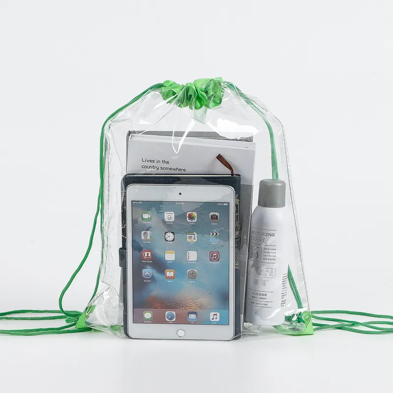 PVC drawstring bag waterproof transparent portable travel 9