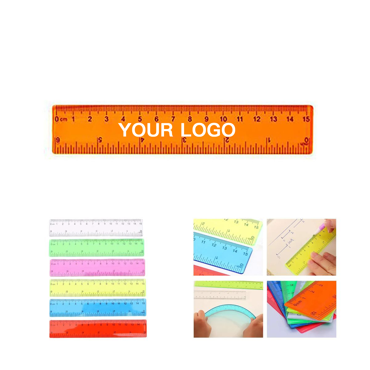 6 Inch Translucent Plastic Ruler with Dual Markings 10