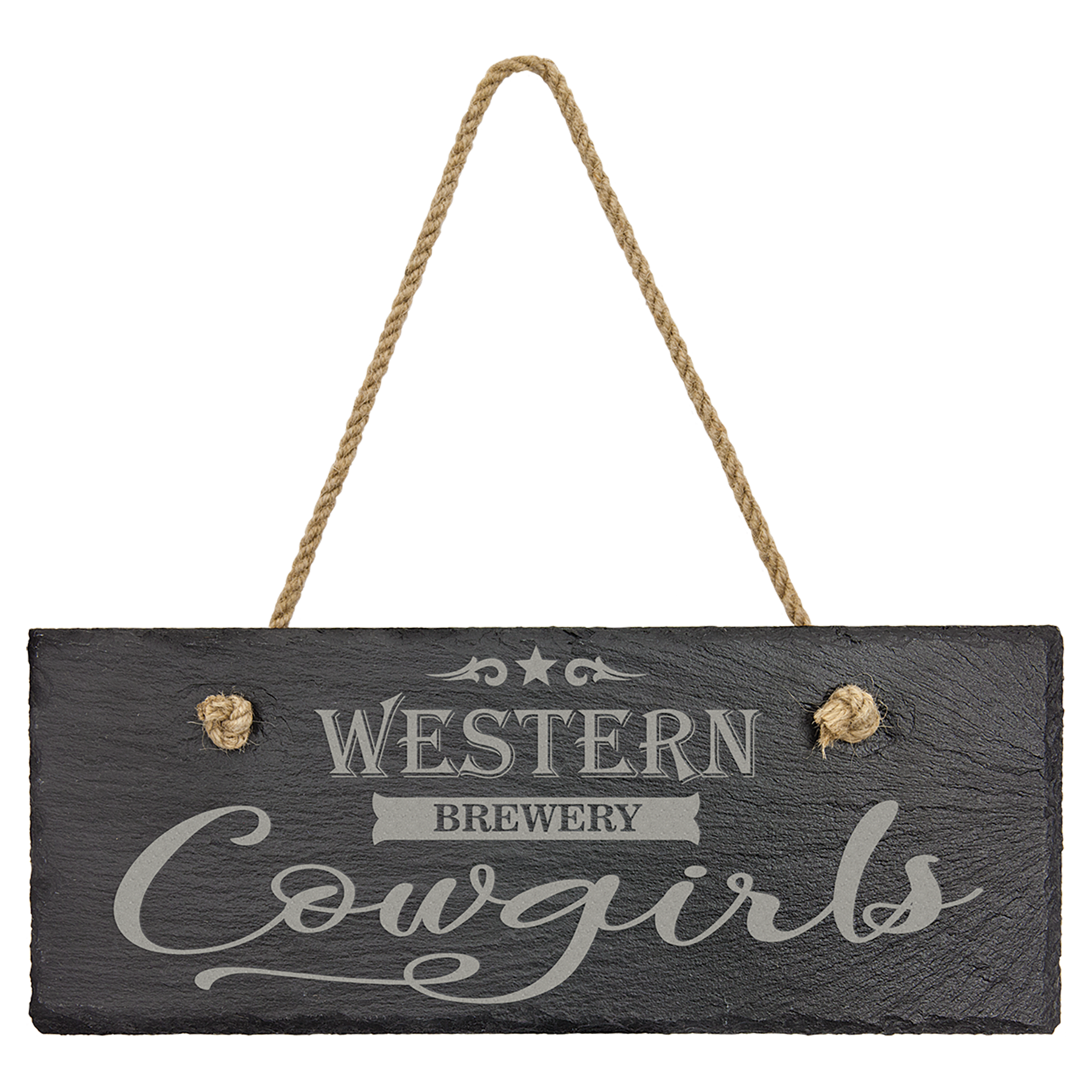 10" x 4" Rectangle Slate Decor with Hanger String 2