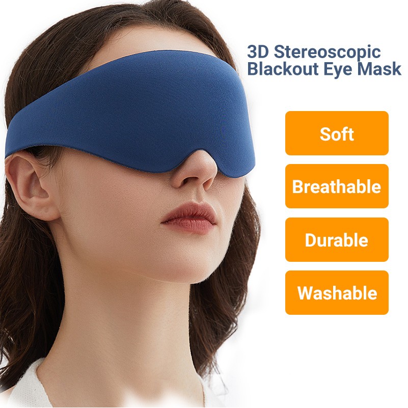 3D Contoured Blackout Memory Foam Memory Sleeping Mask 3