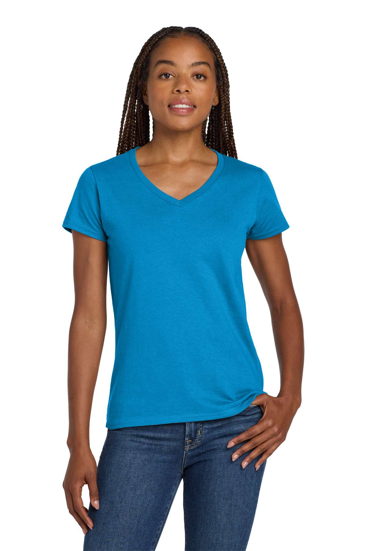 Gildan Women's Heavy Cotton 100% Cotton V-Neck T-Shirt. 5V00L 20