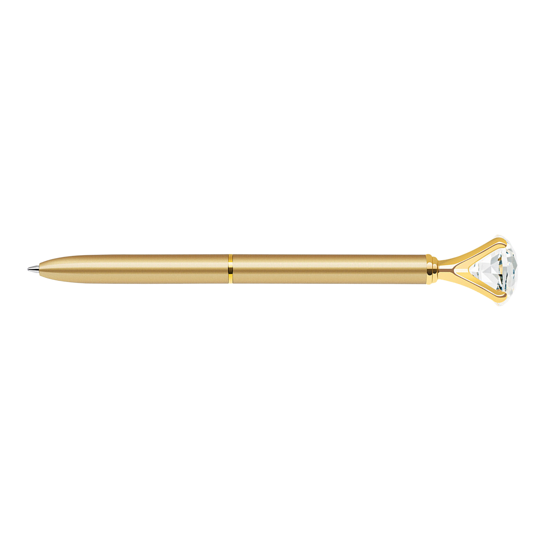 Diamond crystal twist action metal ballpoint pen 7
