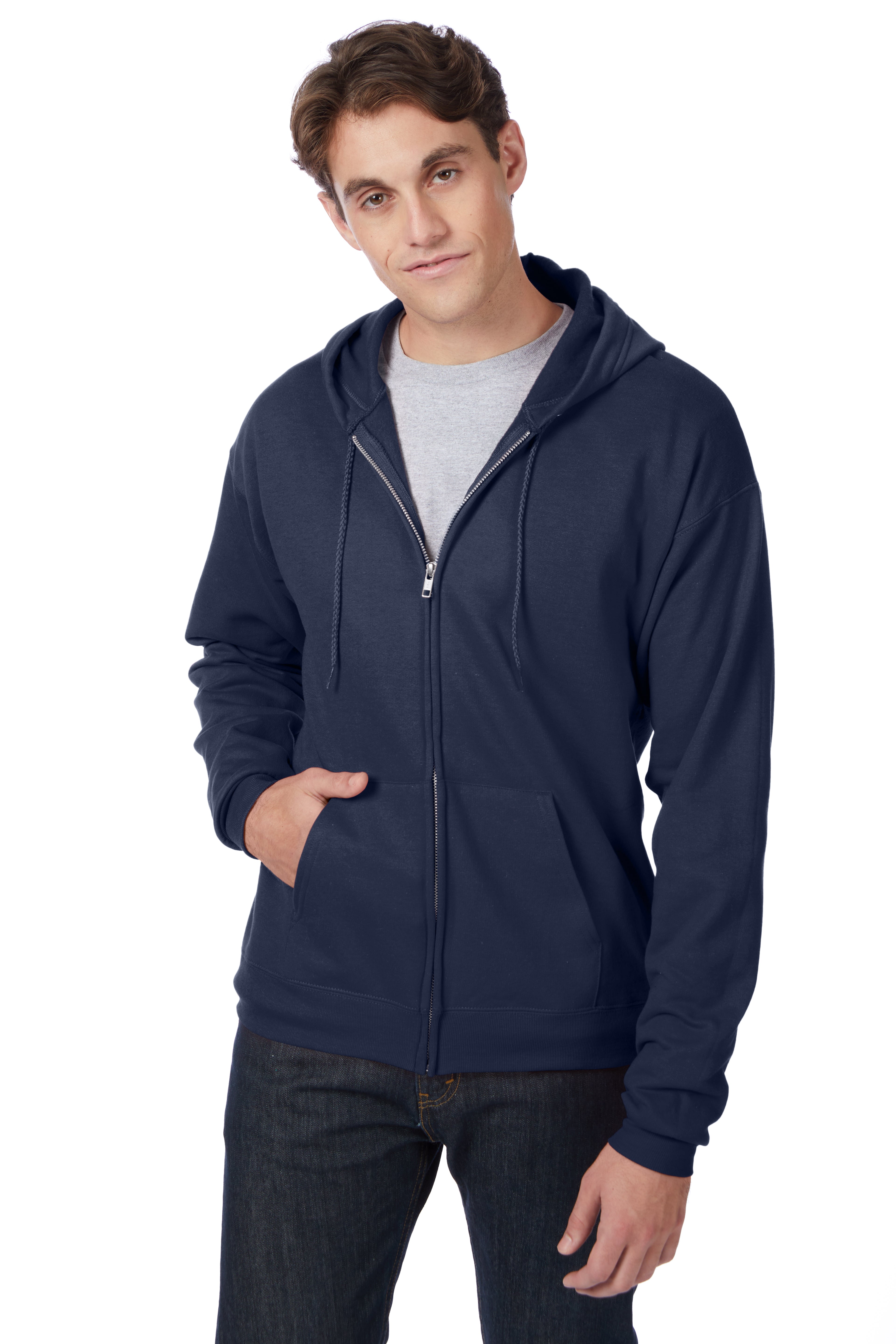 Hanes EcoSmart Full-Zip Fleece Hoodie, custom hoodie or sweatshirt with logo imprint 8