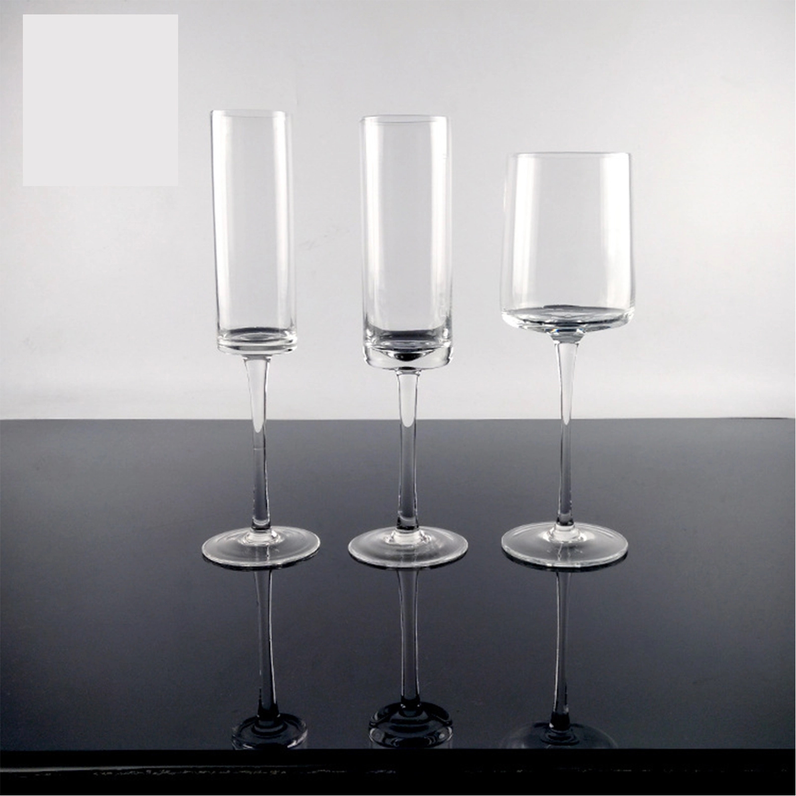 15oz Square Plastic Stemmed Wine Glass 7