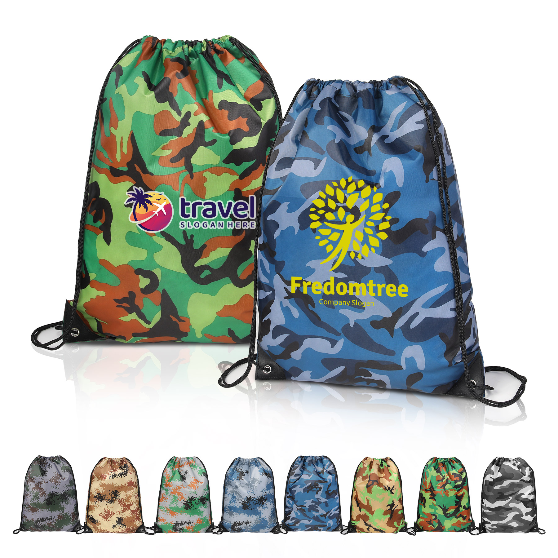 Camo Water-Resistant Drawstring Backpack 6