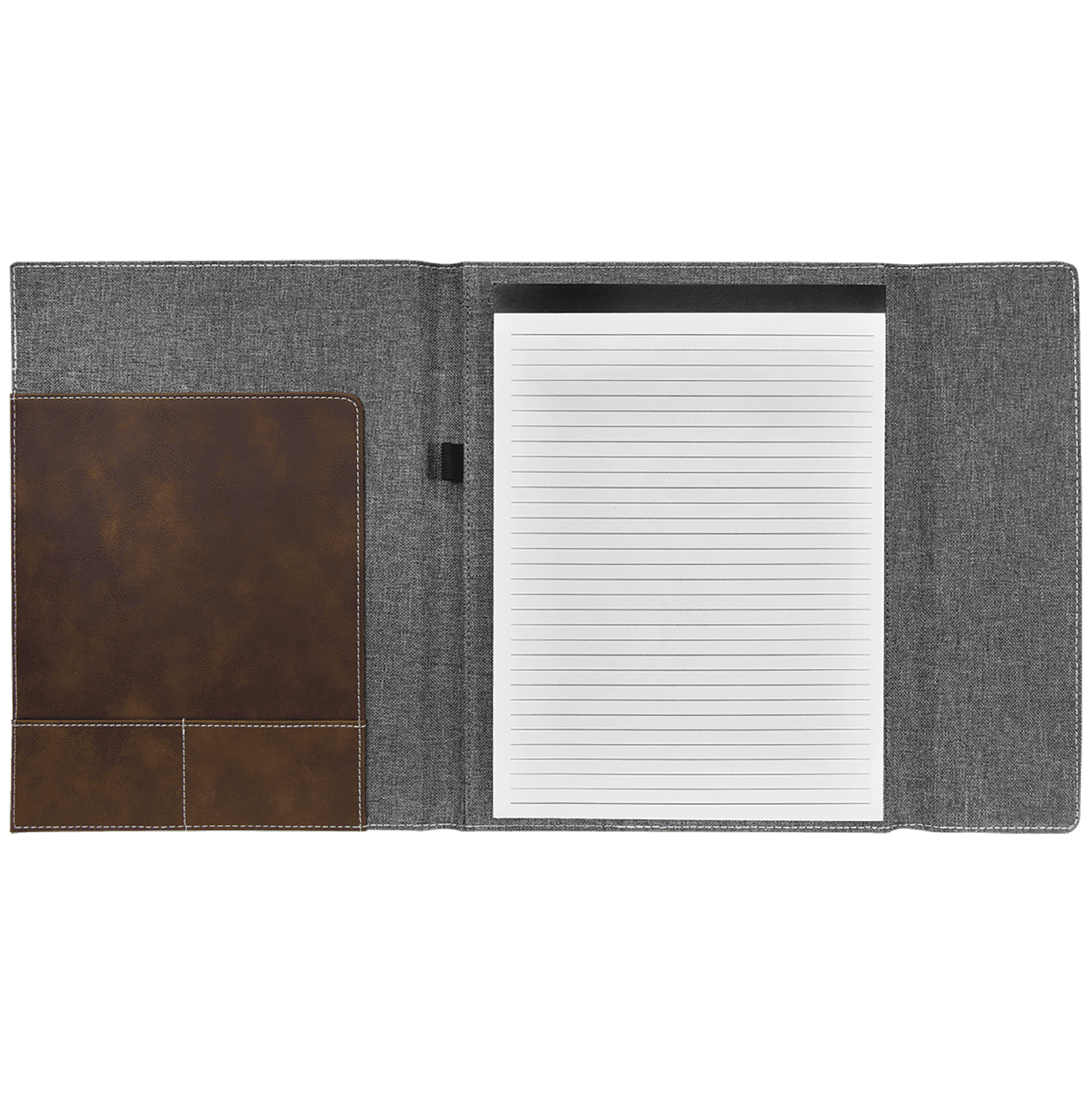 9" x 12" Rustic/Silver Leatherette & Gray Canvas Portfolio 7