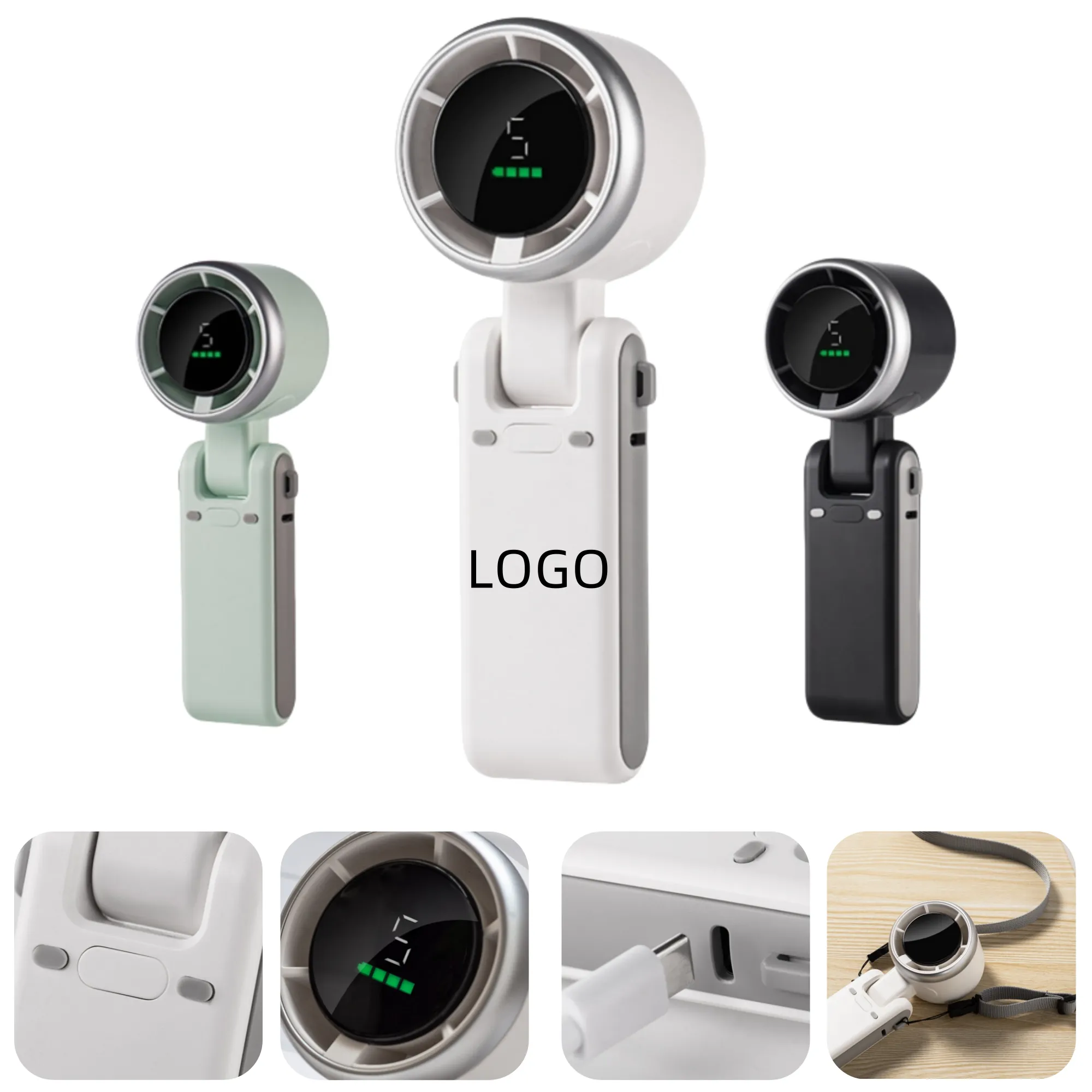 USB Neck-Hanging Handheld Foldable Fan 3