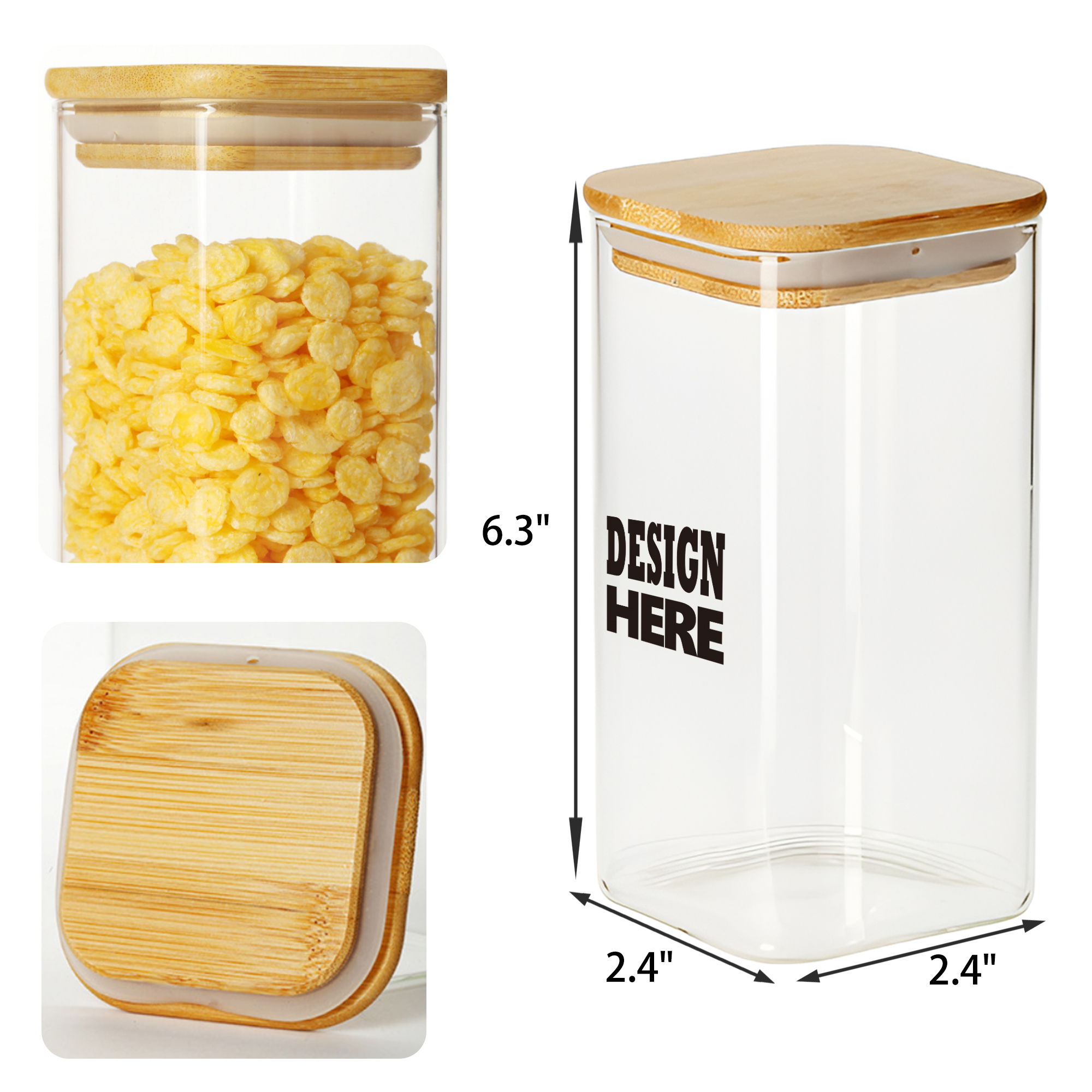 Hygienic 13 OZ Glass Airtight Food Storage Jars 3