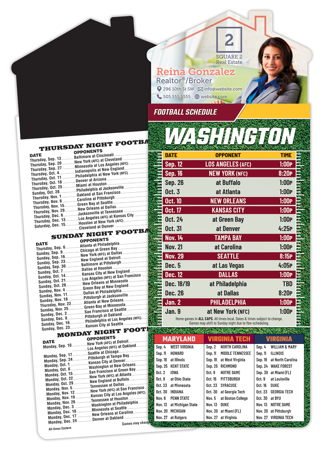 Magna-Card House Shape Magnet Football Schedules (3.5x9)